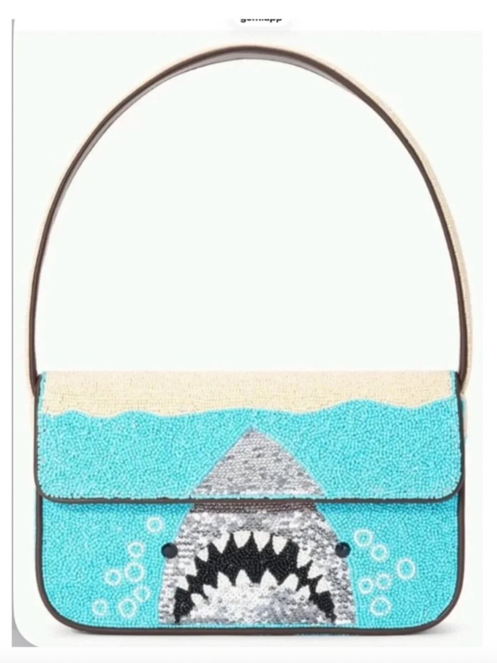 STAUD Tommy Beaded Bag, Great White Shark